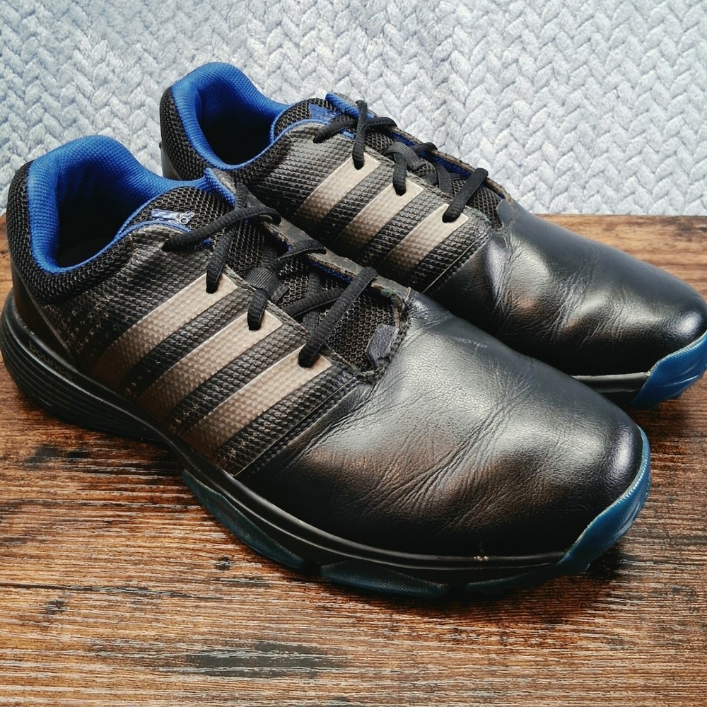 Adidas Tech Response Bounce Golf Shoes Mens 11.5 Black Blue Spikeless Q44713